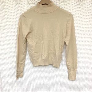 TOPSHOP CREAM CROPPED MOCK NECK SWEATER SZ 8!!!